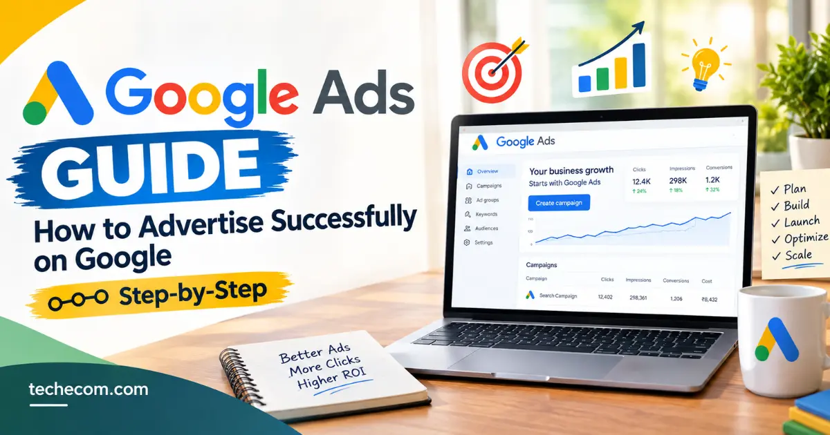 Step-by-step Google Ads strategy guide to set up, optimize, and manage pay-per-click advertising campaigns.